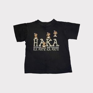 Design Apparel Haka Text New Zealand Kiwi Pacific Islander Graphic Black Shirt